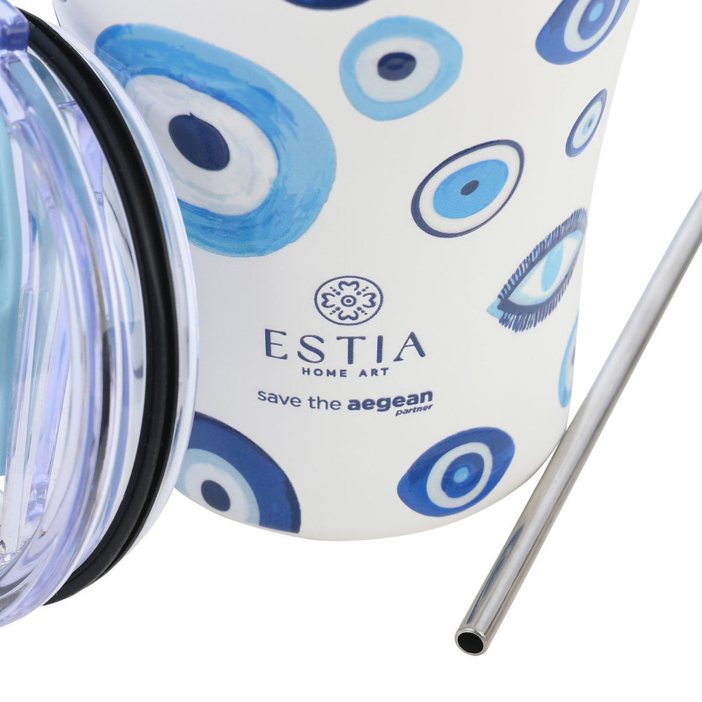 Mug Thermos Sauvez la mer Égée 350 ml Oeil Grec